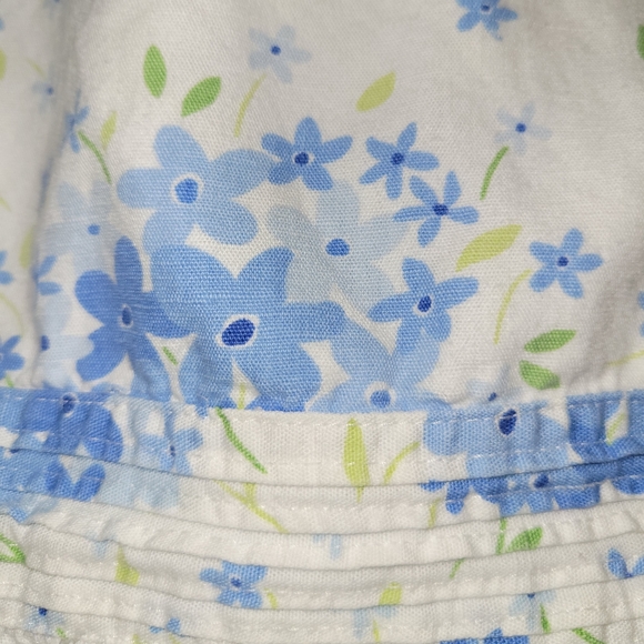 🐣Vintage Gymboree Easter Basket White Blue Floral Cotton Linen Dress 12-18🌷 - Picture 3 of 7